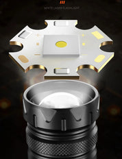 Grundig Professional LED-Taschenlampe, wiederaufladbar, hohe Intensität, LED+COB, magnetisch, Teleskop-Zoom, geeignet für Camping und Autoreparatur