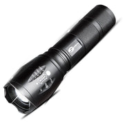 Grundig Professional LED wiederaufladbare Hochleistungs-Taschenlampe aus Aluminiumlegierung, Teleskop-Zoom, Camping, tragbar