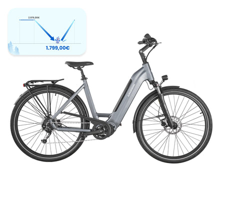 Bicicleta eléctrica GRUNDIG GCB-1 Gris claro