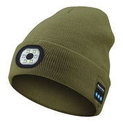 GRUNDIG Bluetooth Beanie mit LED-Scheinwerfer und abnehmbaren Lautsprechern