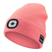 GRUNDIG Bluetooth Beanie mit LED-Scheinwerfer und abnehmbaren Lautsprechern