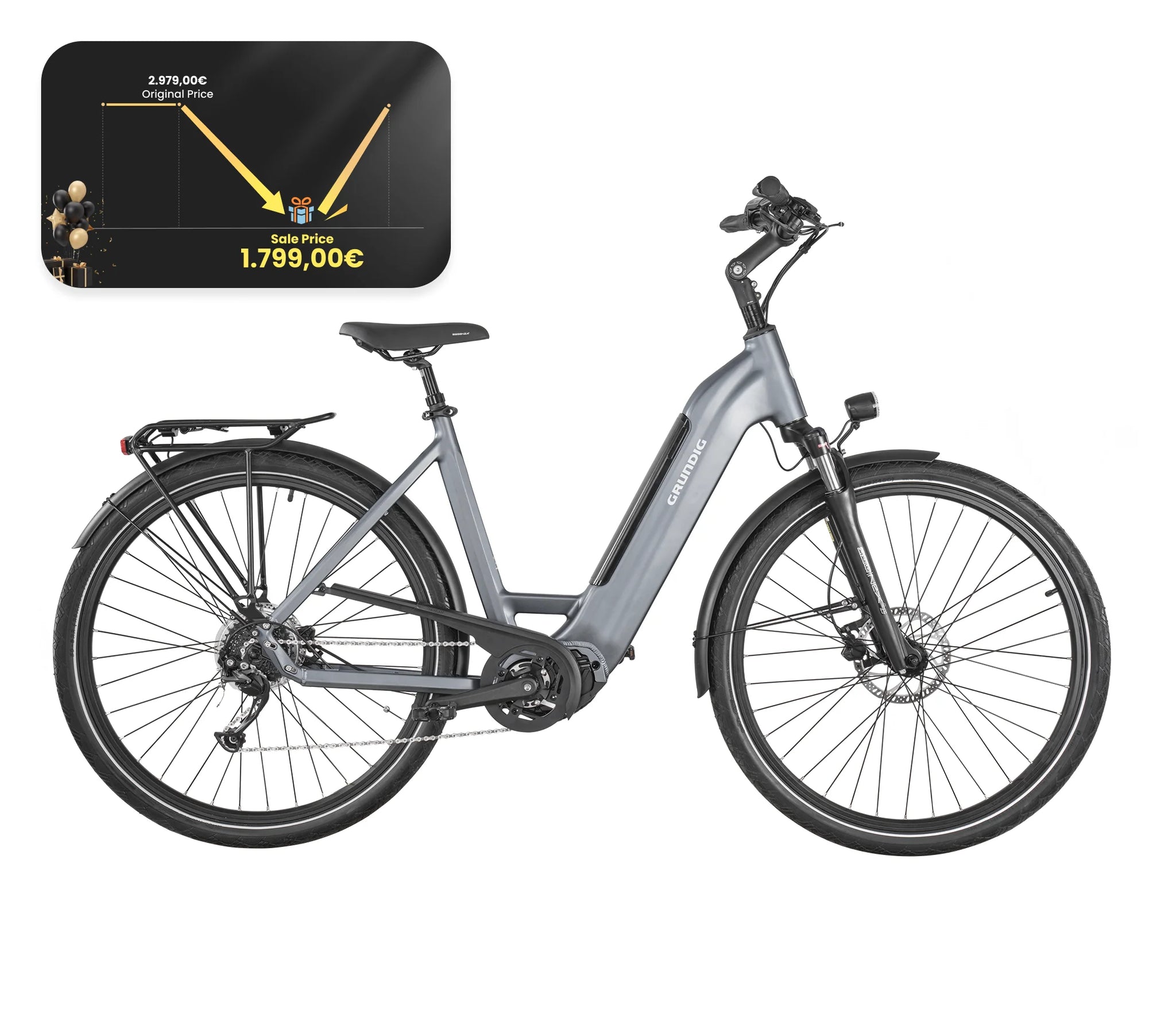 Grundig E Bike Test GRUNDIG GCB-1 E-Bike Lichtgrau
