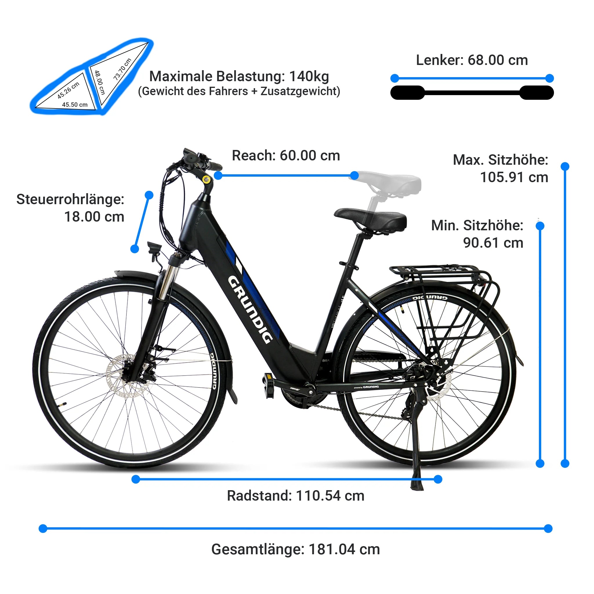 Bicicleta eléctrica urbana GRUNDIG ECB2800 28" 2024