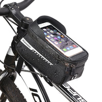 GRUNDIG fietsframetas met mobiele telefoonhouder - waterdichte fietstas op de voorband met mobiele telefoontashouder, compatibel voor iPhone, Galaxy Phone en de meeste smartphones onder 7&#39;&#39;