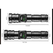 Grundig Profi-LED-Taschenlampe (USB-C aufladbar) – Extrem helles LED/COB-Doppellicht mit Fokus-Zoom, Heckmagnet & wechselbarem Akku