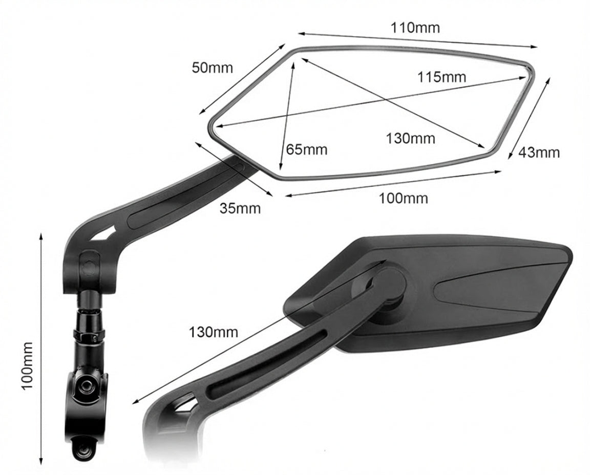 GRUNDIG Nuovo specchio per manubrio di bicicletta BM-L002